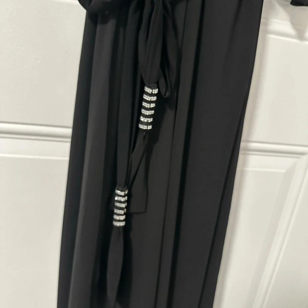 MSK Black Chiffon Overlay Jumpsuit Large NEW - Picture 10 of 16